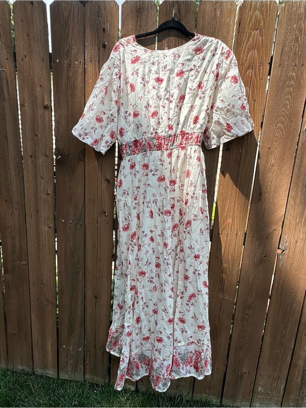 Free People Cream Maxi Dress with Pink Floral Print - Picture 7 of 7